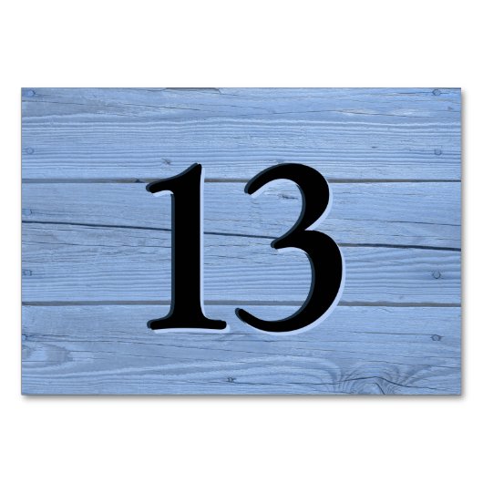 Numéro De Table Rustic Light Blue Faux Engraved Cafe (Devant)