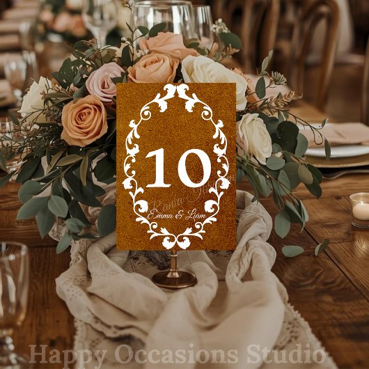 Numéro De Table Rustic Mexican Wedding Table Number Card