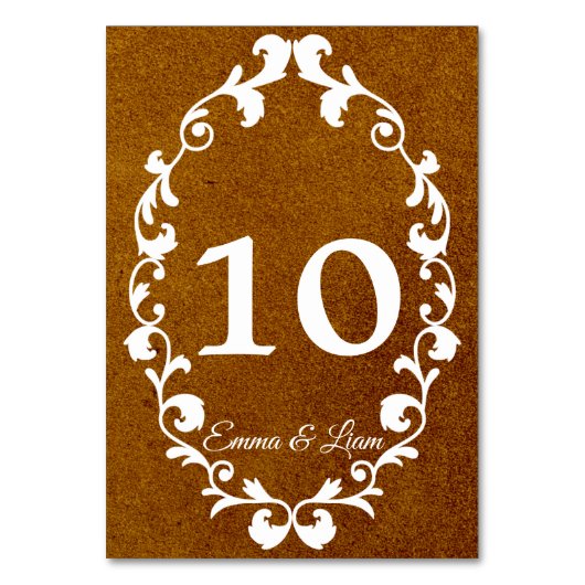 Numéro De Table Rustic Mexican Wedding Table Number Card (Dos)