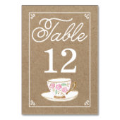 Numéro de table Rustic Modern Teacup (Dos)