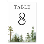 Numéro De Table Rustic Mountain Forest Trees Mariage (Dos)