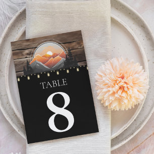 Numéro De Table Rustic Mountain Valley Forest Sunset Mariage
