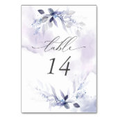 Numéro De Table Rustic Violet Aquarelle Feuilles Numéro de tableau (Dos)