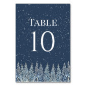 Numéro De Table Rustic Winter Forest Wedding Table Number Cards (Dos)
