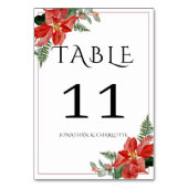 Numéro De Table Rustic Winter Poinsettia Red Christmas Wedding (Par défaut)