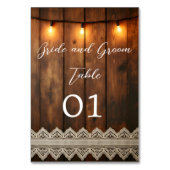 Numéro De Table Rustic Wood and Lace Wedding Table Card (Par défaut)