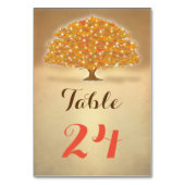 Numéro De Table Rustique Automne Arbre lumières numéros de tableau (Dos)