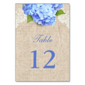 Numéro De Table Rustique Blue Hydrangea dentelle et Mariage Burlap (Par défaut)