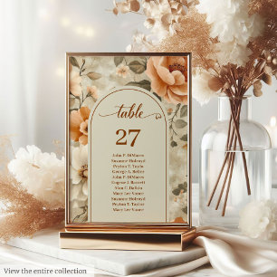 Numéro De Table Rustique Bohème Terracotta Beige Sauge Floral Mari