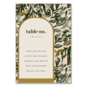 Numéro De Table Rustique Boho Retro Vert Mariage Botanique Siège (Dos)
