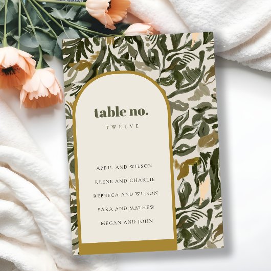 Numéro De Table Rustique Boho Retro Vert Mariage Botanique Siège