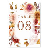 Numéro De Table Rustique Bourgogne Terracotta Mariage Floral (Par défaut)