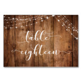 Numéro De Table Rustique Brown Bois & Lumières Table Dix-huitième  (Dos)