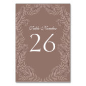 Numéro De Table Rustique Brown Mariage Vintage Botanique (Par défaut)