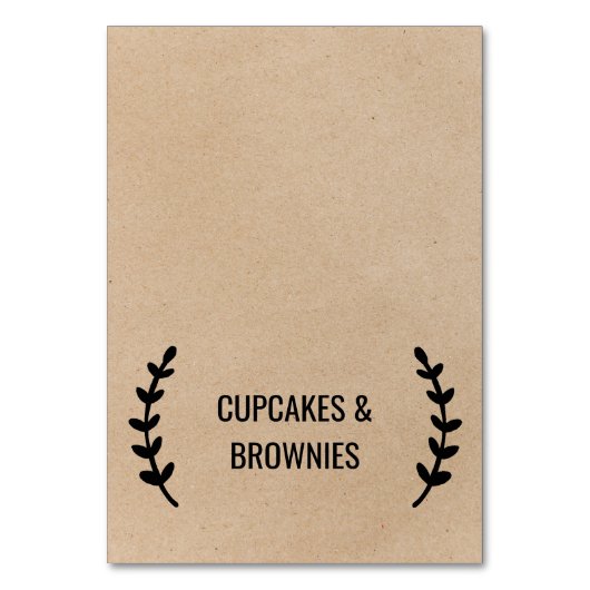 Numéro De Table Rustique Chic Faux Kraft Calligraphie Alimentation (Par défaut)