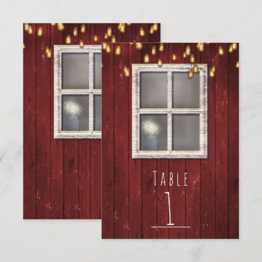Numéro de table rustique de la fenêtre et des lumi (Devant / Derrière)