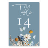 Numéro De Table Rustique Dusty Blue Fleurs sauvages & Daisies Douc (Par défaut)