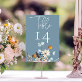 Numéro De Table Rustique Dusty Blue Fleurs sauvages & Daisies Douc
