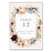 Numéro De Table Rustique Elegant Automne Muté Floral BOHO Mariage (Dos)