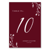 Numéro De Table Rustique Elegant Fleur sauvage de Bourgogne Mariag (Par défaut)