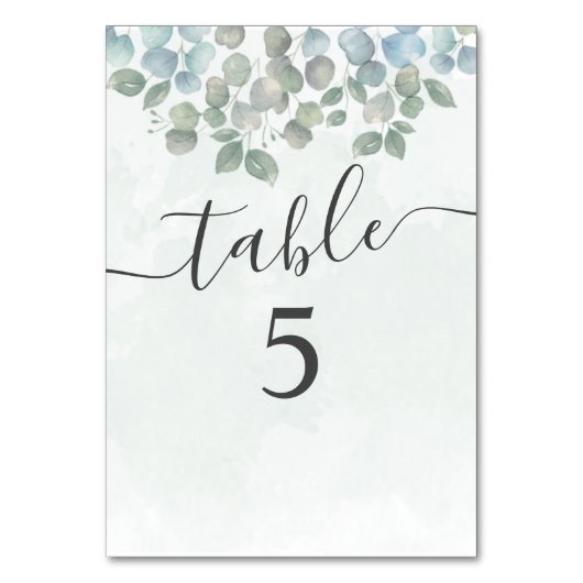 Numéro De Table Rustique Eucalyptus Mariage de verdure (Dos)
