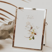 Numéro De Table Rustique Floral manuscrit Script 3 Mariage