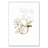 Numéro De Table Rustique Floral Script Manuscrit 8 Mariage (Dos)