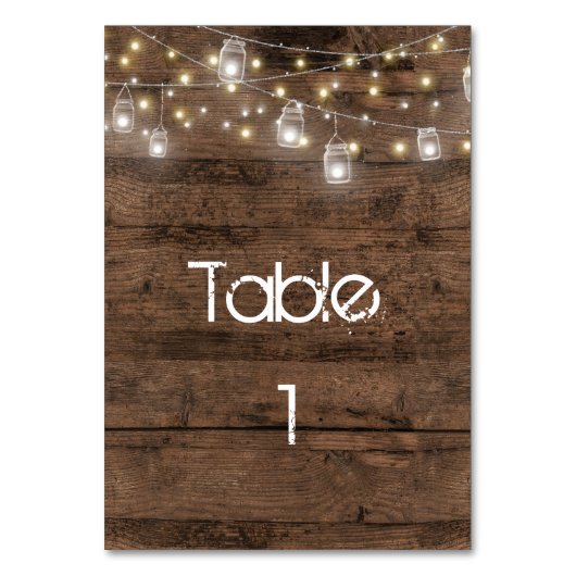 Numéro De Table Rustique Mason Jar Lights tendance moderne (Par défaut)