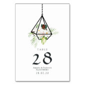 Numéro De Table Rustique Pastel Floral Terrarium Jardin Mariage (Dos)