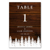 Numéro De Table Rustique Pays Bois Automne Automne Hiver Mariage (Dos)