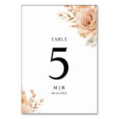 Numéro De Table Rustique Rose en terre cuite Mariage floral (Par défaut)