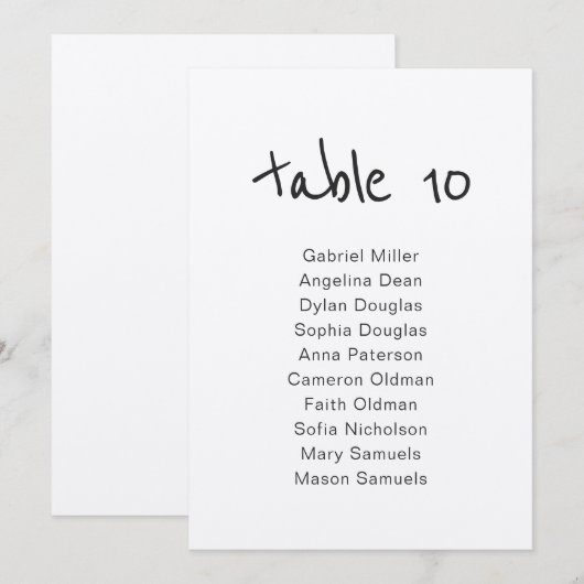 Numéro de table rustique simple avec places (Devant / Derrière)