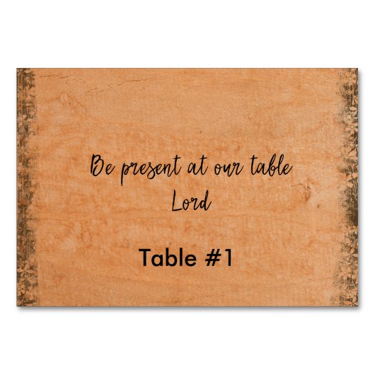 Numéro De Table Rustique : Soyez présent à notre Table Lord (Devant)