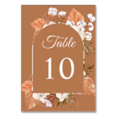 Numéro De Table Rustique Terracotta Boho Pampas Arché Mariage (Dos)