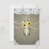 Numéro de table rustique tournesols marguerites de (Devant)