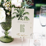 Numéro De Table Rustique Tropical Green Beach Palm Trees Mariage<br><div class="desc">Pour toute autre personnalisation ou tout autre élément correspondant,  n'hésitez pas à me contacter à l'adresse yellowfebstudio@gmail.com</div>