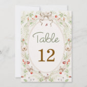 Numéro de table rustique vintage fleur sauvage (Devant)