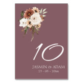 Numéro De Table Rustique violet et Pêcher Mariage floral (Par défaut)