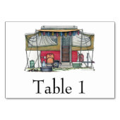 Numéro De Table RV Cute Popup Camper Travel Trailer (Devant)