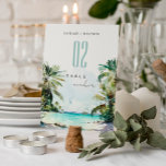 Numéro De Table Sable Tropical Beach Aquarelle Palm Trees Mariage<br><div class="desc">Tropical Watercolor Palm Trees Theme Collection.- c'est un script élégant aquarelle Illustration de palmier tropical tress sur la plage parfait pour votre mariage de plage tropicale & fêtes. Il est très facile de customiser, avec vos données personnelles. Si vous avez besoin d'un autre produit correspondant ou de la personnalisation, veuillez...</div>