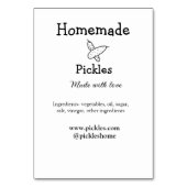 Numéro De Table Sachets maison faits avec amour ajouter texte site (Dos)