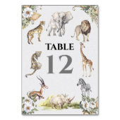 Numéro De Table Safari tropical Animaux Jungle Mariage (Dos)