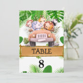 Numéro de table Safari Wild JUNGLE pour un anniver (Debout devant)