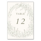 Numéro De Table Sage Coquette Jardin boisé Mariage floral (Dos)