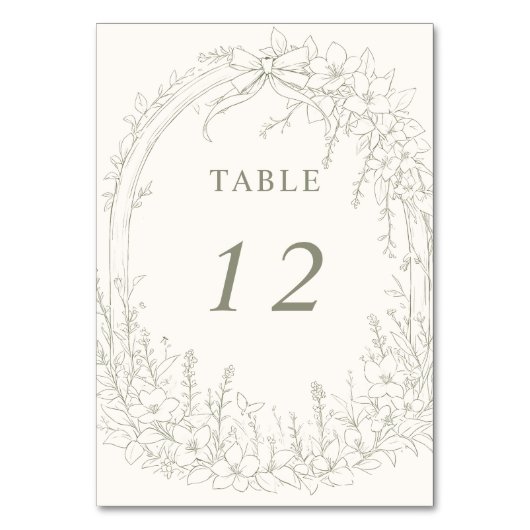 Numéro De Table Sage Coquette Jardin boisé Mariage floral (Par défaut)