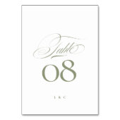 Numéro De Table Sage élégant sur Mariage de calligraphie blanche (Par défaut)