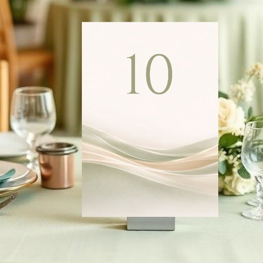 Numéro De Table Sage Green and Ivory Wedding Table Number