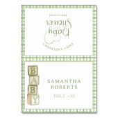 Numéro De Table Sage Green Baby Blocks Editable Tent Cards (Par défaut)