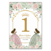 Numéro De Table Sage Green Blush Floral Twins Quinceanera (Par défaut)