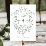 Numéro De Table Sage Green Élégante Cimetière Florale Victorienne<br><div class="desc">Numéro de la table de la sauge victorienne traditionnelle française verte à crête florale. Pour une personnalisation plus avancée de cette conception,  cliquez sur le BOUTON DESIGN TOOL ci-dessus !</div>
